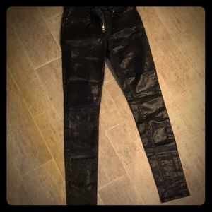 Black “faux leather” jeans